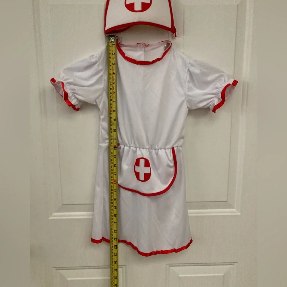 🩺🏥🩺Kids Nurse Costume - White and Red dress with hat